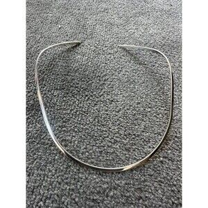 925 Sterling Mexican Silver Rigid Minimalist Collar Choker Torque Necklace G